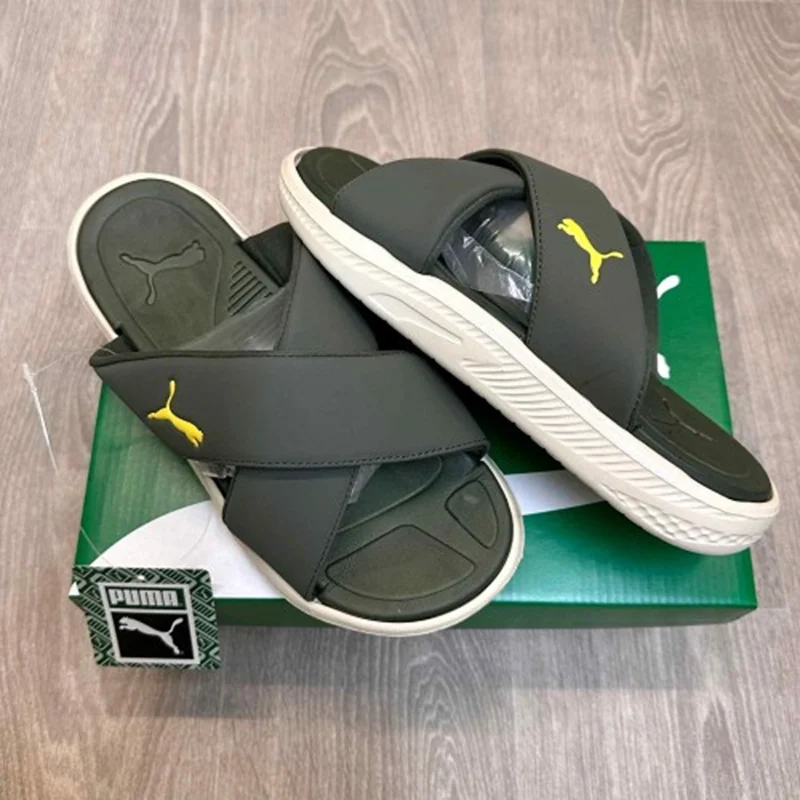 Imported Puma Softride Seave Slides Cross Strap Green For Men (HS463) - stayhit.in