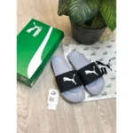 Imported Puma Softridepro Leadpuff Slides Black Shadow Grey For Men (HS418) - stayhit.in