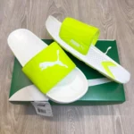 Imported Puma Softridepro Leadpuff Slides Lime Yellow White For Men (HS421) - stayhit.in