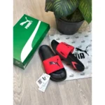 Imported Puma Softridepro Leadpuff Slides Red Black For Men (HS419) - stayhit.in