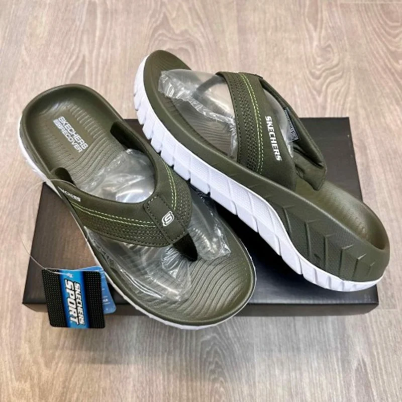 Imported Skechers Go Recover Slides Green White For Men (WS387) - stayhit.in