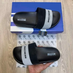 Imported Skechers Hyper Burst Soft Flip Flops Black Grey For Men (HS475) - stayhit.in