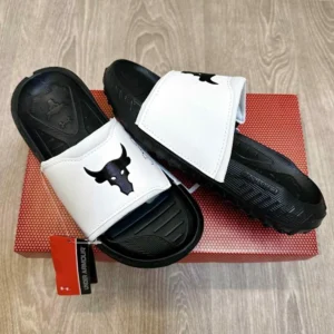 Imported Under Armour Flip Flops Black White For Men (WS388) - stayhit.in