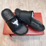 Imported Under Armour Project Rock Flip Flops Black White For Men (HS462) - stayhit.in