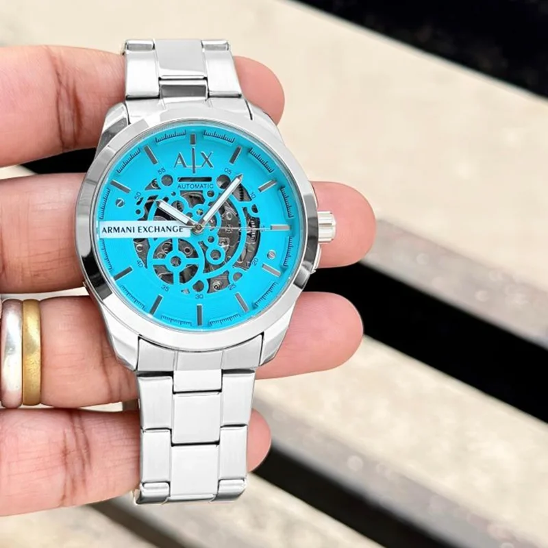 Luxury Armani Exchange Ax2418 Watch Silver Blue For Men (WS150) - stayhit.in