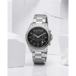 Luxury Armani Exchange Gunmetal Watch Black Silver For Men (BOT3122) - stayhit.in