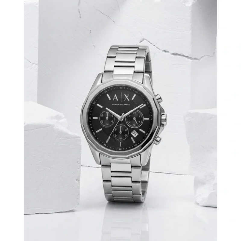 Luxury Armani Exchange Gunmetal Watch Black Silver For Men (BOT3122) - stayhit.in