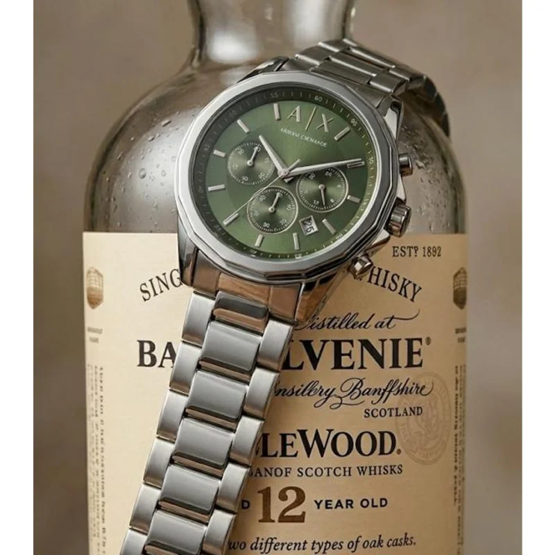 Luxury Armani Exchange Gunmetal Watch Green Dial For Men (BOT3121) - stayhit.in