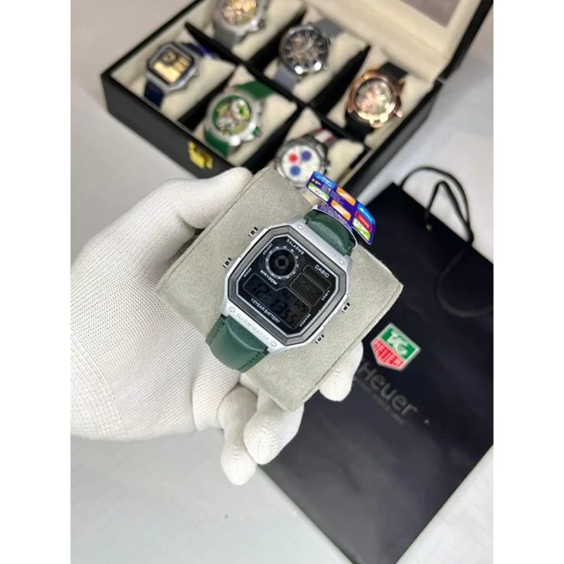 Luxury Casio Illuminator Watch Green Silver For Men (BOT3120) - stayhit.in