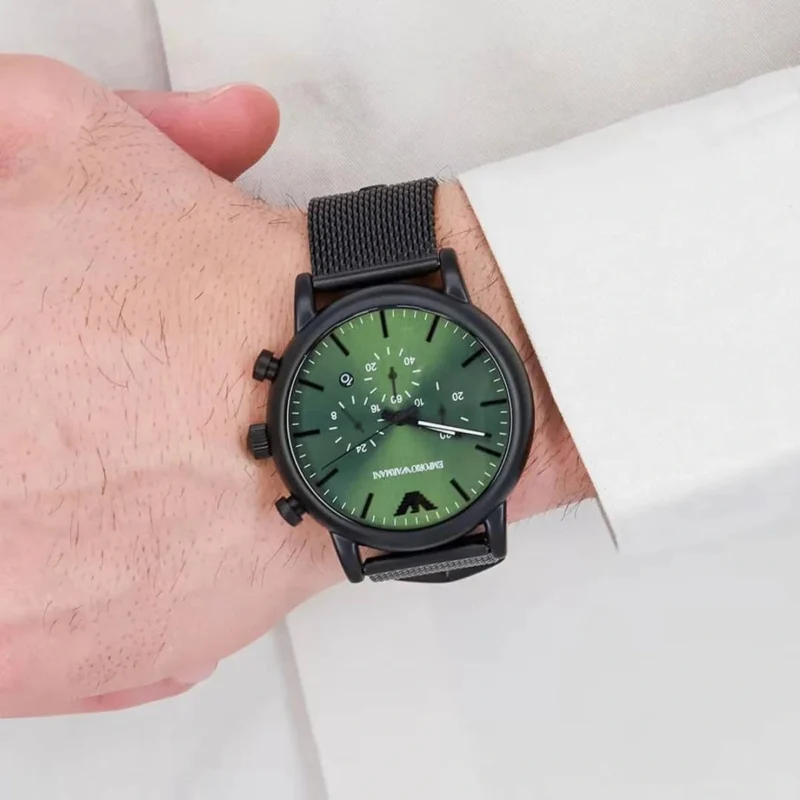 Luxury Emporio Armani Ar1968 Watch Black Green For Men (SOS84) - stayhit.in