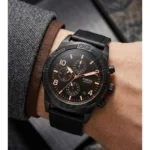 Luxury Fossil Bronson Chronograph Watch Black For Men (WS175) - stayhit.in