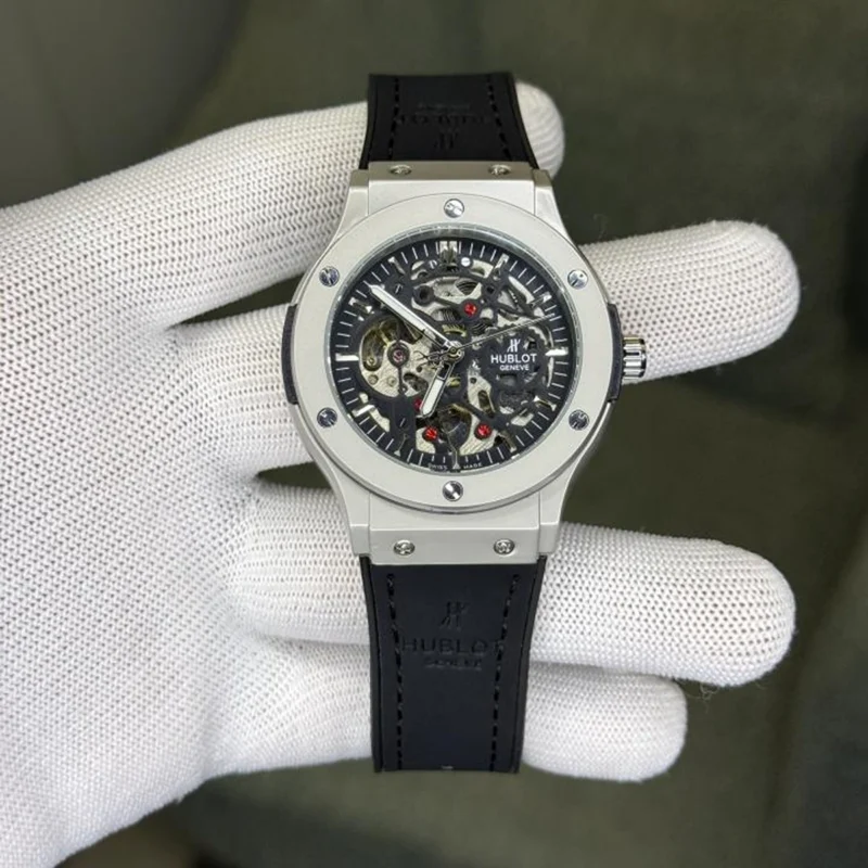 Luxury Hublot Automatic Watch Black White For Men (BOT3107) - stayhit.in