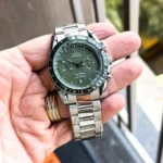 Luxury Omega Chrono Watch Silver Green For Men (BOT3284) - stayhit.in