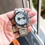 Luxury Omega Chrono Watch Silver White For Men (BOT3283) - stayhit.in