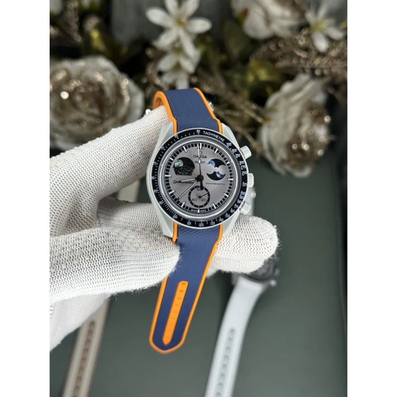 Luxury Omega X Swatch Watch Blue Orange For Men (JH618) - stayhit.in