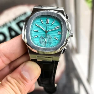 Luxury Patek Philippe Chrono Watch Silver Blue For Men (JH506) - stayhit.in