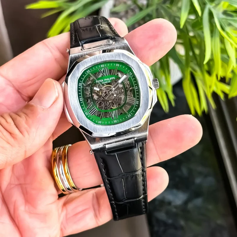 Luxury Patek Philippe Watch Silver Green For Men (JH603) - stayhit.in
