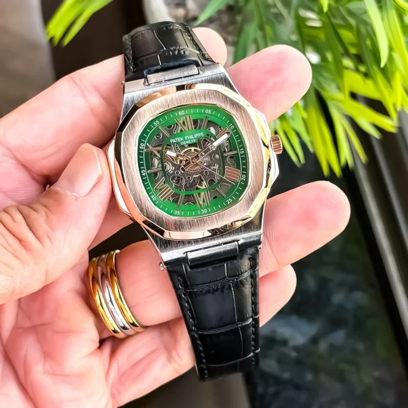 Luxury Patek Philippe Watch Silver Rose Green For Men (JH602) - stayhit.in