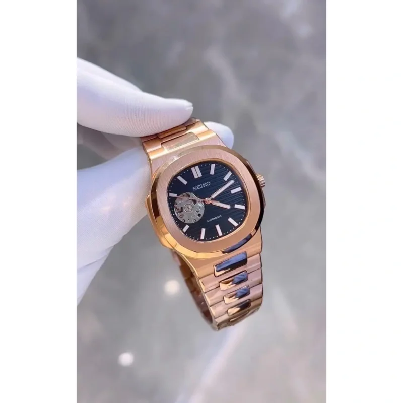 Luxury Seiko Nautilus Automatic Watch Gold Black For Men (JH108) - stayhit.in