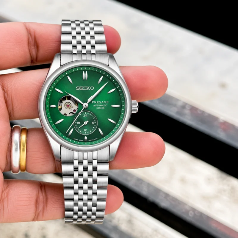 Luxury Seiko Presage Automatic Watch Green Dial For Men (BOT3743) - stayhit.in