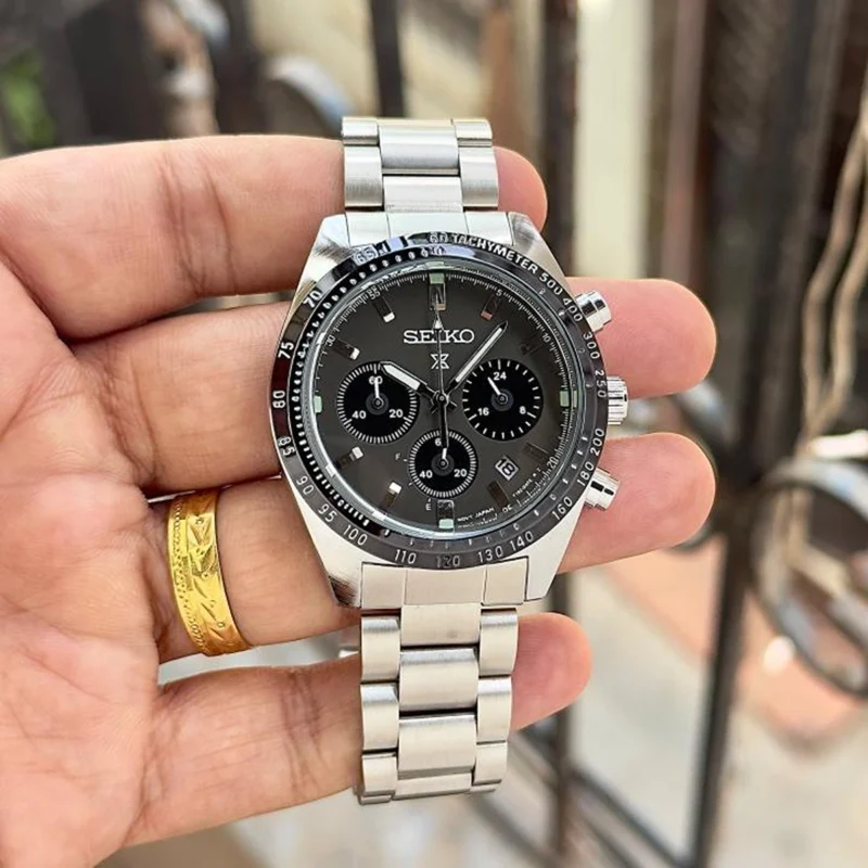 Luxury Seiko Prospex Speedtimer Watch Chronograph Silver Gray For Men (FGS156) - stayhit.in