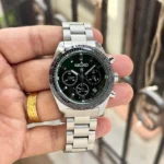 Luxury Seiko Prospex Speedtimer Watch Chronograph Silver Green For Men