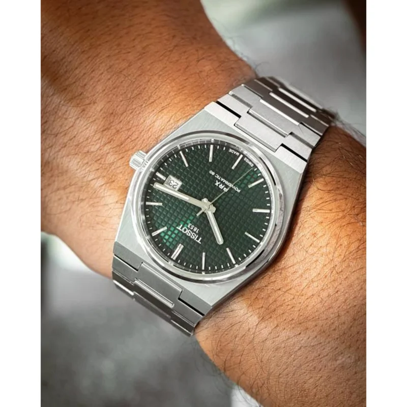 Luxury Tissot 1853 Prx Automatic Watch Silver Green For Men (WS163) - stayhit.in