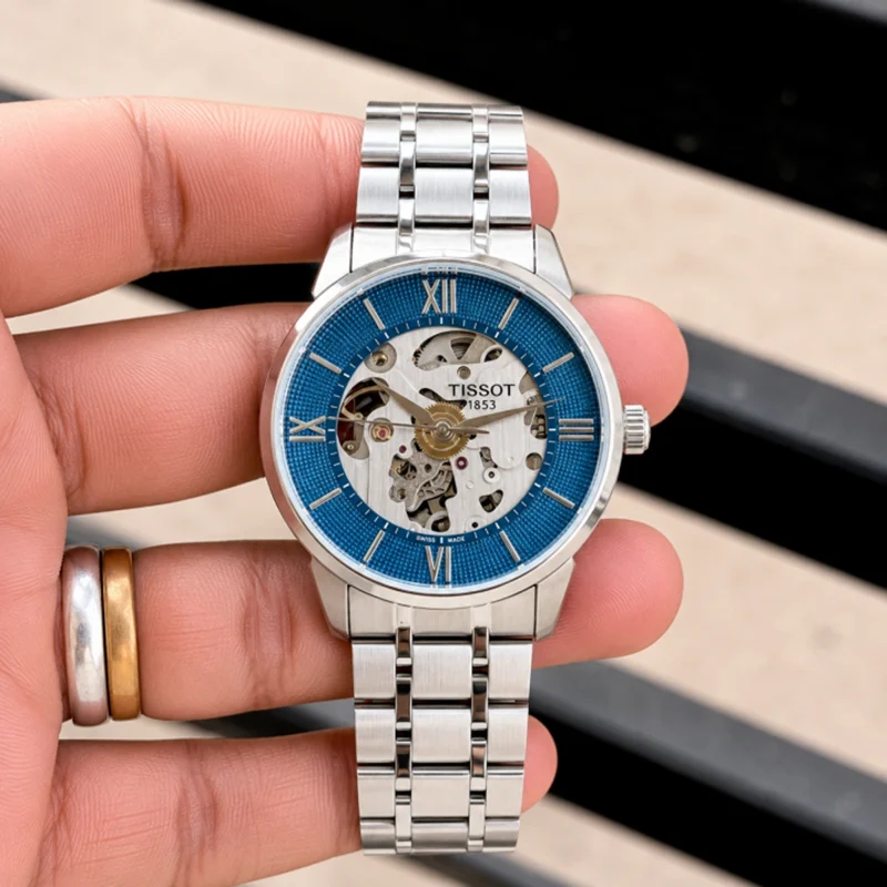 Luxury Tissot Automatic Watch Silver Blue For Men (BOT3176) - stayhit.in