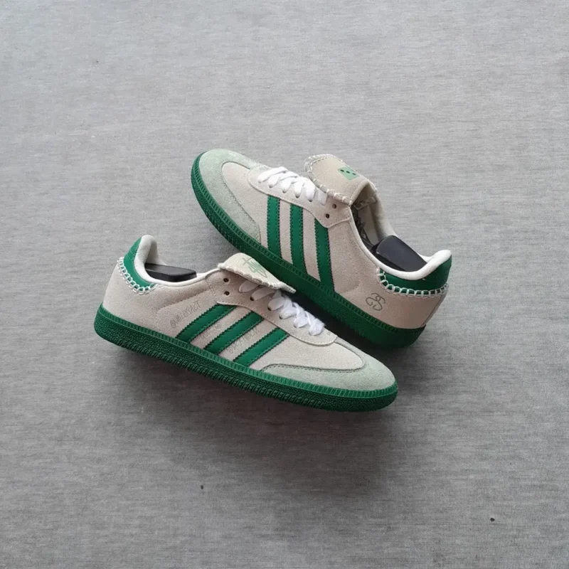 Premium Adidas Samba X Stussy Shoes White Green For Men (JH755) - stayhit.in