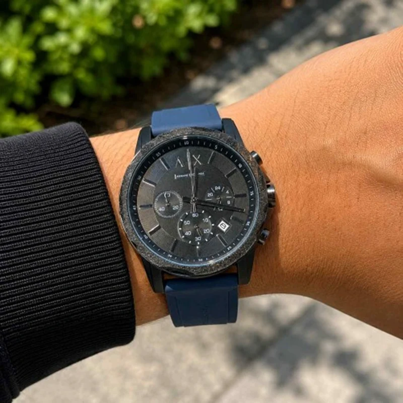 Premium Armani Exchange Fiber Watch Blue Black For Men (FGS100) - stayhit.in
