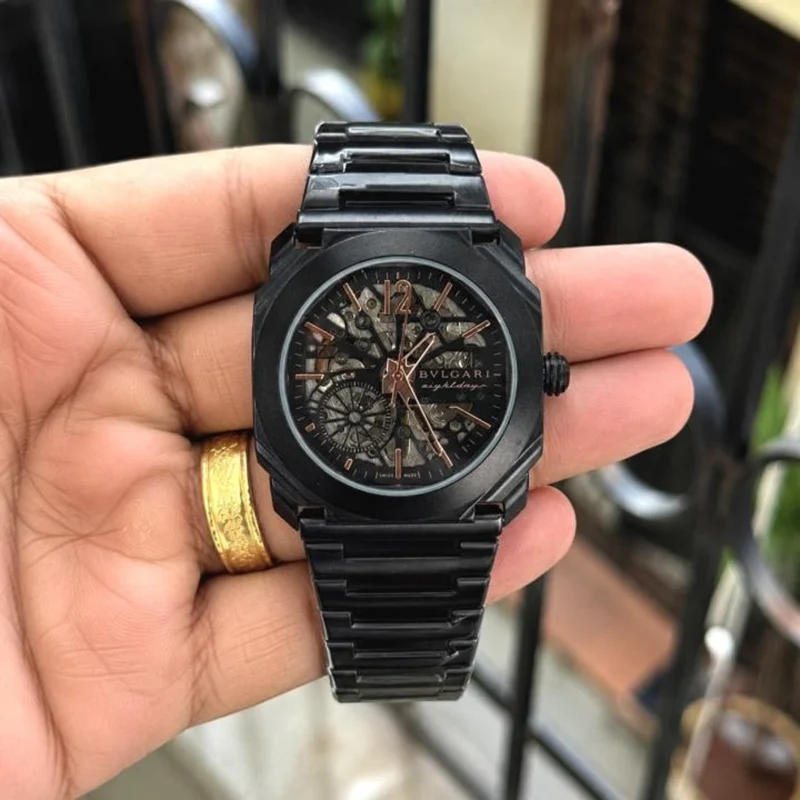Premium Bvlgari Automatic Finissimo Watch Black For Men (BOT3910) - stayhit.in