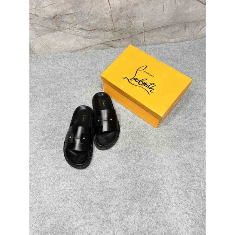 Premium Christian Louboutin Slides Black For Men (HS302) - stayhit.in
