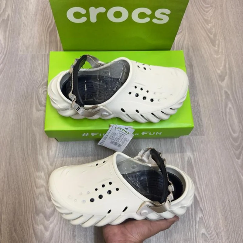 Premium Crocs Echo Super Soft Clogs Grey Black For Men (WS346) - stayhit.in