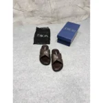 Premium Dior Cross Pattern Slides Brown For Men (HS313) - stayhit.in