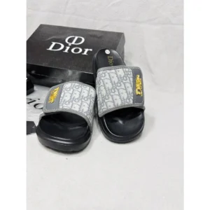 Premium Dior Denim Slides With Brand Box Grey For Men (HS306) - stayhit.in