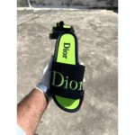 Premium Dior Flip Flops Black and Neon Green For Men (HS491) - stayhit.in