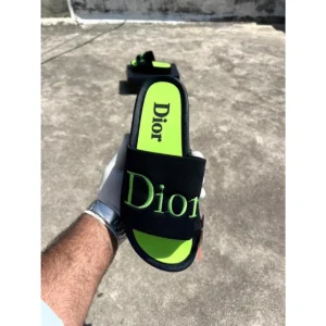 Premium Dior Flip Flops Black and Neon Green For Men (HS491) - stayhit.in