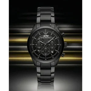 Premium Emporio Armani Watch Black Chronograph For Men (FGS55) - stayhit.in