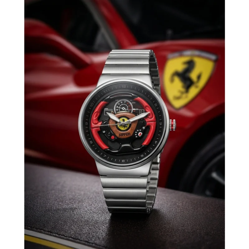 Premium Ferrari Spirit Spinner Watch Silver For Men (SOS517) - stayhit.in