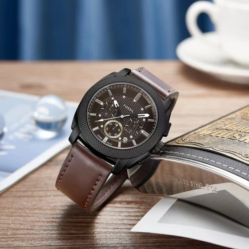 Premium Fossil Chronograph Watch Brown For Men (LAB653) - stayhit.in