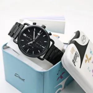 Premium Fossil Commuter Watch Black Silver For Men (BOT3138) - stayhit.in