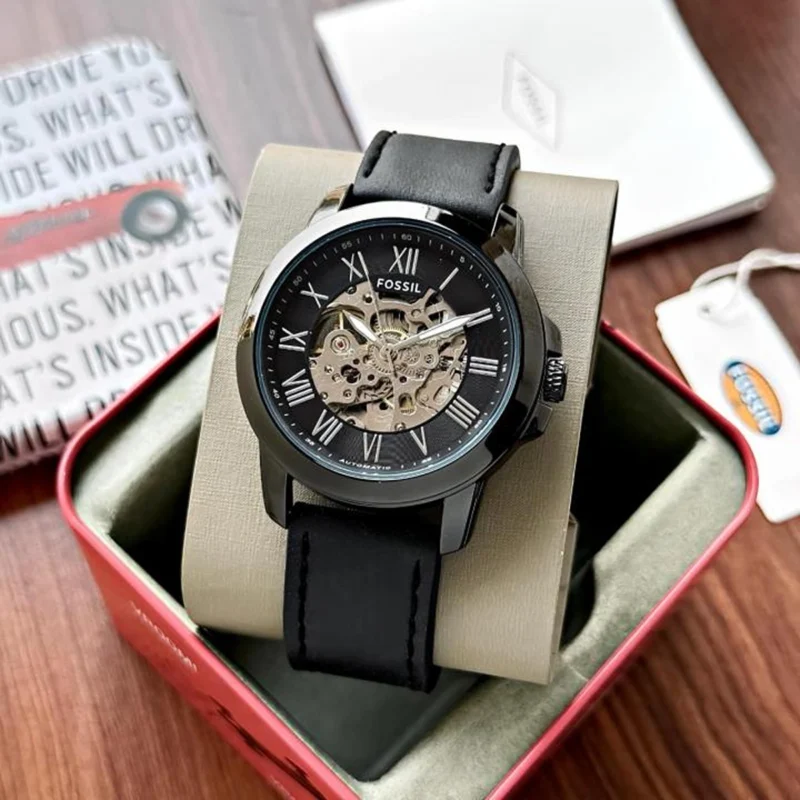 Premium Fossil Grant Automatic Watch Black For Men (WS190) - stayhit.in