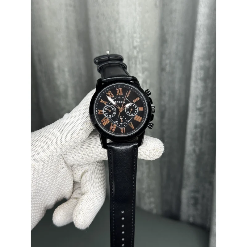 Premium Fossil Grant Watch All Black Chronograph For Men (JH466) - stayhit.in
