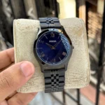 Premium Fossil Slim Watch Black Blue For Men (BOT2977) - stayhit.in