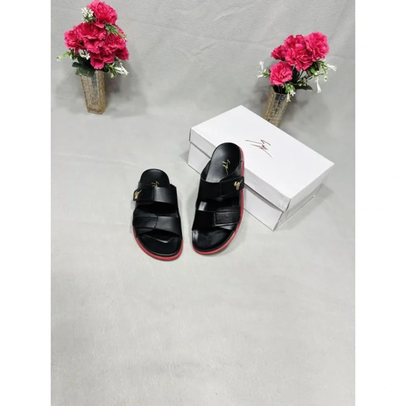 Premium Giuseppe Zanotti Urbaner Sandals Double Strap Black For Men (HS315) - stayhit.in