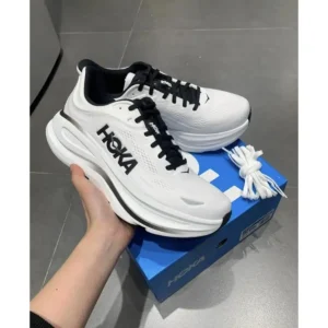 Premium Hoka Bondi 9 Shoes White Black For Men (JH751) - stayhit.in