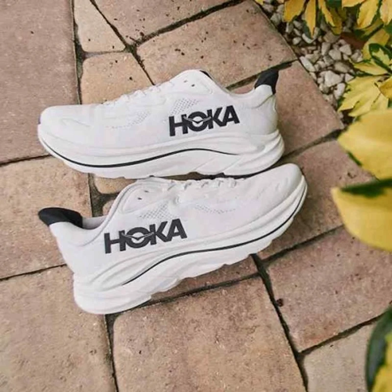 Premium Hoka Clifton 10 Shoes White Black For Men (WS217) - stayhit.in