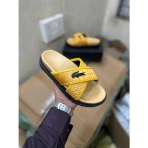 Premium Lacoste Comfort Slides Yellow For Men (LAB822) - stayhit.in