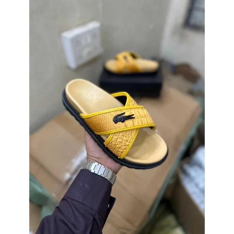 Premium Lacoste Flip Flops Cross Strap For Men (HS501) - stayhit.in