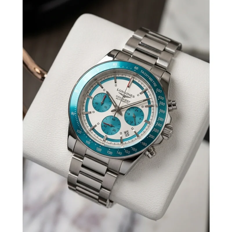 Premium Longines Conquest Chronograph Watch Blue For Men (BOT2966) - stayhit.in